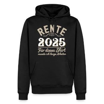 Pension 2025 - Pour ce maillot, il faut attendre longtemps - Sweat à capuche Premium bio Homme - noir - Devant - Nico (187cm)