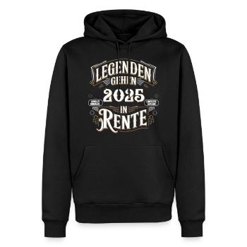 Legenden Gehen 2025 In Rente Einmalig - Männer Premium Bio Hoodie - Schwarz - Vorne - Nico (187cm)