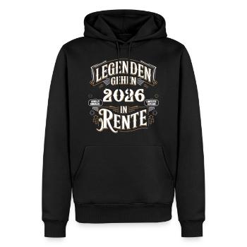 Legenden Gehen 2026 In Rente - Männer Premium Bio Hoodie - Schwarz - Vorne - Nico (187cm)