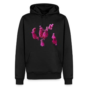 Fleurs,Fleur,Printemps,Fleurs,Jacinthes - Sweat à capuche Premium bio Homme - noir - Devant - Nico (187cm)