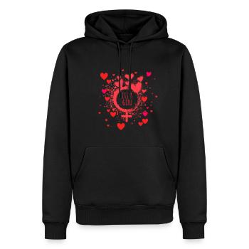Its a girl, Mädchen, Mutter, Herzen, Herz, kind - Männer Premium Bio Hoodie - Schwarz - Vorne - Nico (187cm)