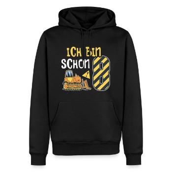 Planierraupe 8. Geburtstag Junge Bauarbeiter - Männer Premium Bio Hoodie - Schwarz - Vorne - Nico (187cm)