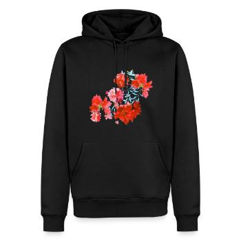 oleander,flower,lotus,vine,floral,flowers - Men’s Premium Organic Hoodie - black - Front - Nico (187cm)