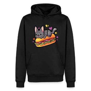 Matching Sweet Valentine's Day Hot-dog - Men’s Premium Organic Hoodie - black - Front - Nico (187cm)