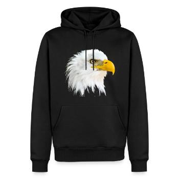 Eagle's Head - Men’s Premium Organic Hoodie - black - Front - Nico (187cm)