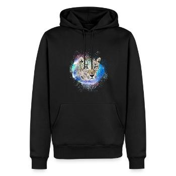 jaguar,wildkatze,leopard,graffiti,bunt - Männer Premium Bio Hoodie - Schwarz - Vorne - Nico (187cm)