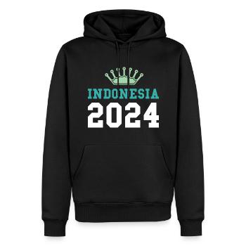 Indonésie 2024 Krona - Sweat à capuche Premium bio Homme - noir - Devant - Nico (187cm)