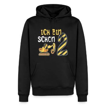 Baggerfahrer 2. Geburtstag Kinder 2 Jahre Bagger - Männer Premium Bio Hoodie - Schwarz - Vorne - Nico (187cm)
