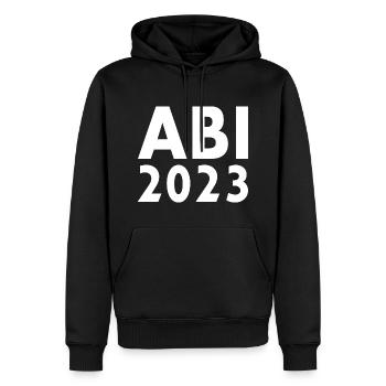 Abi 2023 - Männer Premium Bio Hoodie - Schwarz - Vorne - Nico (187cm)