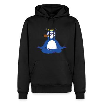 yoga, pipe, paresseux, relaxation, namaste, - Sweat à capuche Premium bio Homme - noir - Devant - Nico (187cm)