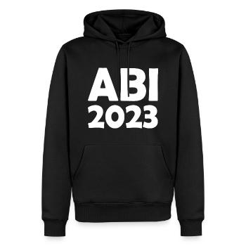 Abi 2023 - Männer Premium Bio Hoodie - Schwarz - Vorne - Nico (187cm)