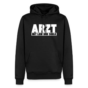 Arzt mit Leib und Seele - Männer Premium Bio Hoodie - Schwarz - Vorne - Nico (187cm)