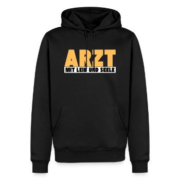 Arzt mit Leib und Seele - Männer Premium Bio Hoodie - Schwarz - Vorne - Nico (187cm)