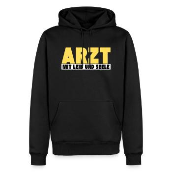 Arzt mit Leib und Seele - Männer Premium Bio Hoodie - Schwarz - Vorne - Nico (187cm)