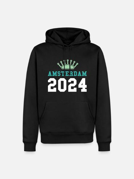 Amsterdam 2024 Krone - Men’s Premium Organic Hoodie - black