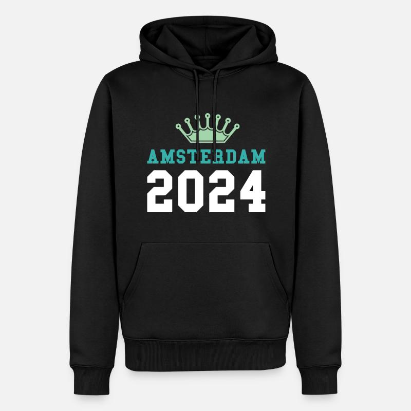 Amsterdam 2024 Krone - Sweat à capuche Premium bio Homme - noir