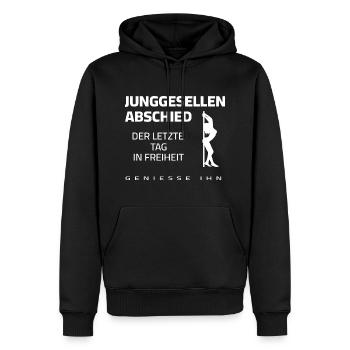 JGA - Der letzte Tag in Freiheit Junggeselle - Männer Premium Bio Hoodie - Schwarz - Vorne - Nico (187cm)