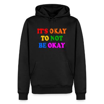 it's okay to not be okay - Sweat à capuche Premium bio Homme - noir - Devant - Nico (187cm)