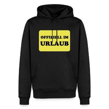 Urlaub - Männer Premium Bio Hoodie - Schwarz - Vorne - Nico (187cm)