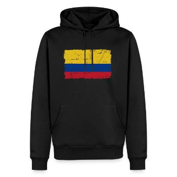 Colombia Flag - Flag of Colombia - Shabby Look - Men’s Premium Organic Hoodie - black - Front - Nico (187cm)