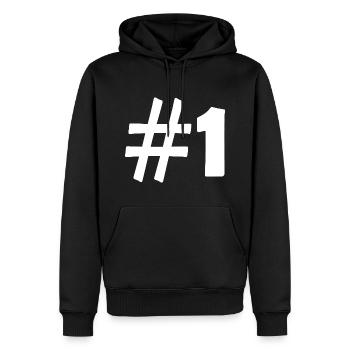 #1 - Männer Premium Bio Hoodie - Schwarz - Vorne - Nico (187cm)