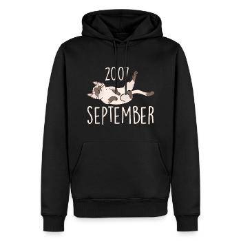 Caption September 2007 Anniversary Gift 2007 - Men’s Premium Organic Hoodie - black - Front - Nico (187cm)