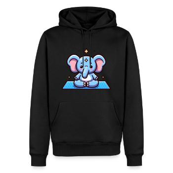 Elephant Yoga Ele-fantastic Yoga Vêtements pour bébés - Sweat à capuche Premium bio Homme - noir - Devant - Nico (187cm)