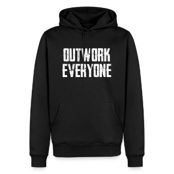 Surpasser tout le monde Motivation - Sweat à capuche Premium bio Homme - noir - Devant - Nico (187cm)