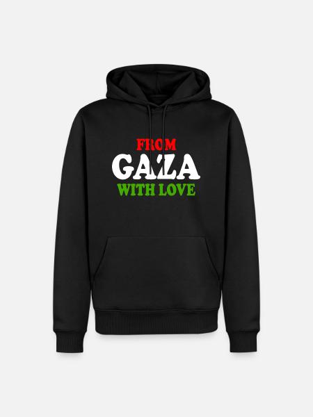 From gaza with love - Men’s Premium Organic Hoodie - black