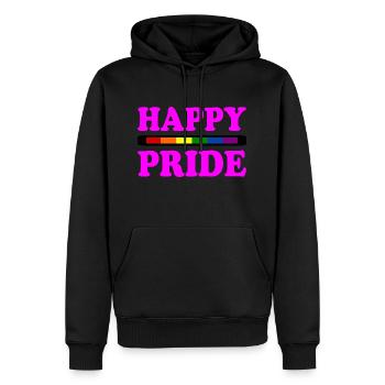 Happy pride - Sweat à capuche Premium bio Homme - noir - Devant - Nico (187cm)