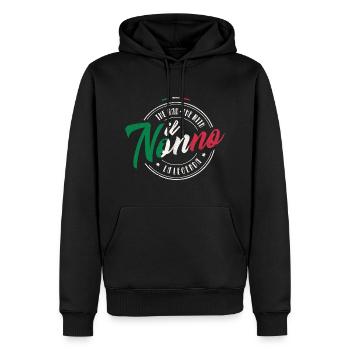 IL NONNO MAN MYTHE LÉGENDE GRAND-PÈRE ITALIE CADEAU - Sweat à capuche Premium bio Homme - noir - Devant - Nico (187cm)