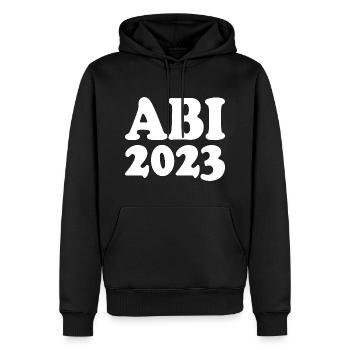 Abi 2023 - Männer Premium Bio Hoodie - Schwarz - Vorne - Nico (187cm)