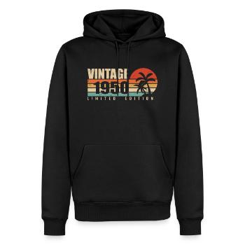 1950 Anniversary year original vintage 1950 - Men’s Premium Organic Hoodie - black - Front - Nico (187cm)