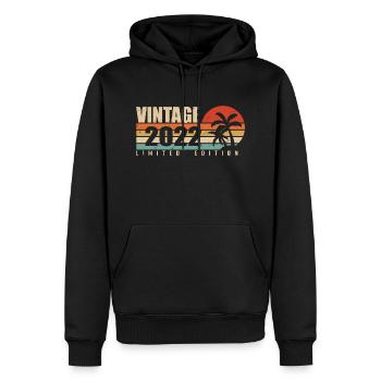 2022 Original Jahrgang Jubiläumsjahr 2022 - Männer Premium Bio Hoodie - Schwarz - Vorne - Nico (187cm)