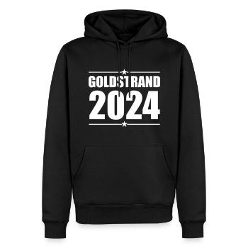Goldstrand 2024 - Männer Premium Bio Hoodie - Schwarz - Vorne - Nico (187cm)