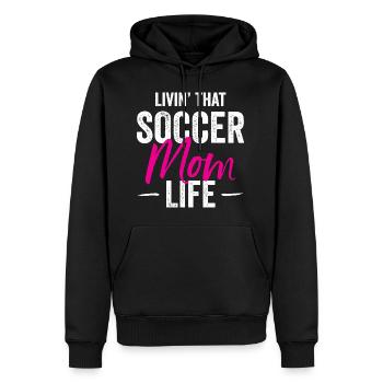 Livin' That Soccer Mom Life Idée cadeau - Sweat à capuche Premium bio Homme - noir - Devant - Nico (187cm)