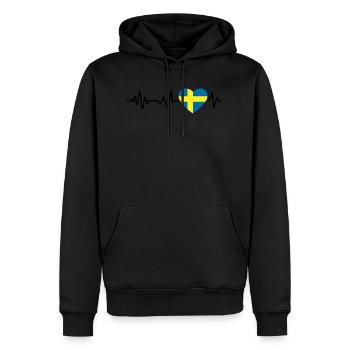 Hjärtslag sverige - Sweat à capuche Premium bio Homme - noir - Devant - Nico (187cm)