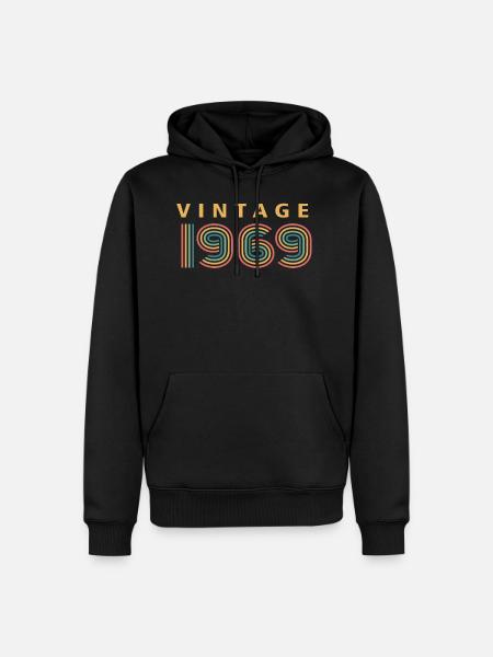 millésime 1969 - Sweat à capuche Premium bio Homme - noir