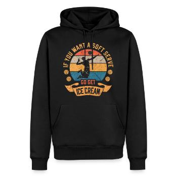 Volleyball Fun BeachVolleyball für Volleyballer - Männer Premium Bio Hoodie - Schwarz - Vorne - Nico (187cm)