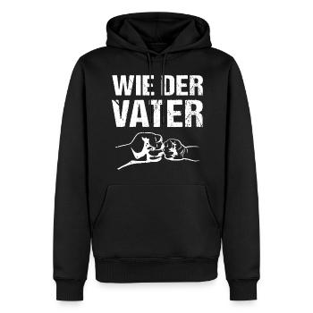 Wie der Vater - Männer Premium Bio Hoodie - Schwarz - Vorne - Nico (187cm)