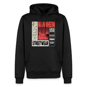 Mannheim Deutschland Stadt Skyline Heimat Liebe - Männer Premium Bio Hoodie - Schwarz - Vorne - Nico (187cm)
