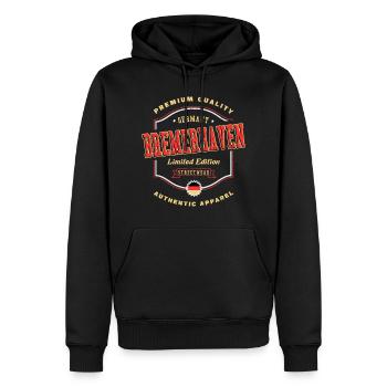 Bremerhaven Allemagne City Font Vintage - Sweat à capuche Premium bio Homme - noir - Devant - Nico (187cm)