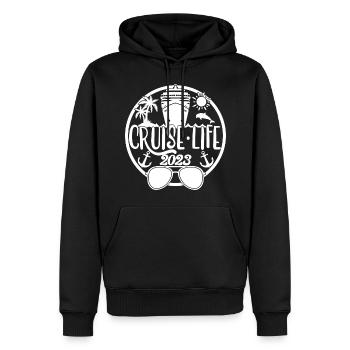 Cruise Life 2023 Croisière Vacances d’été - Sweat à capuche Premium bio Homme - noir - Devant - Nico (187cm)