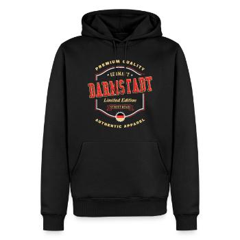 Darmstadt Allemagne City Font Vintage Rétro - Sweat à capuche Premium bio Homme - noir - Devant - Nico (187cm)