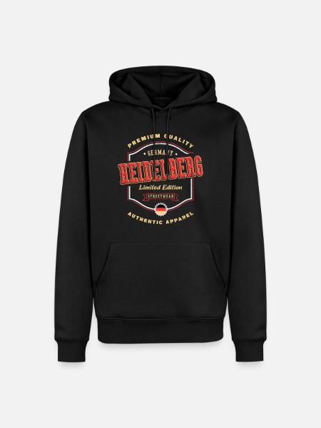 Heidelberg Deutschland Stadt Schrift Vintage Retro - Männer Premium Bio Hoodie - Schwarz