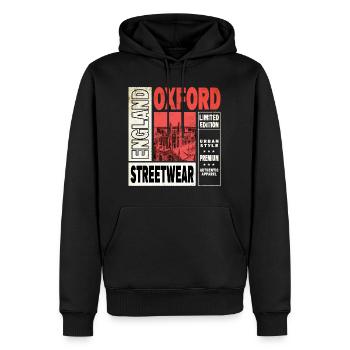 Oxford Angleterre UK City Skyline Accueil Amour - Sweat à capuche Premium bio Homme - noir - Devant - Nico (187cm)