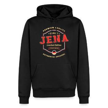 Jena Deutschland Stadt Schrift Vintage Retro - Männer Premium Bio Hoodie - Schwarz - Vorne - Nico (187cm)