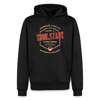 Ingolstadt Deutschland Stadt Schrift Vintage Retro - Männer Premium Bio Hoodie - Schwarz - Vorne - Nico (187cm)