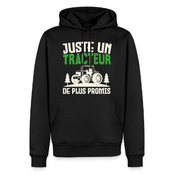 Juste un tracteur. de plus promis. agriculteur - Sweat à capuche Premium bio Homme - noir - Devant - Nico (187cm)