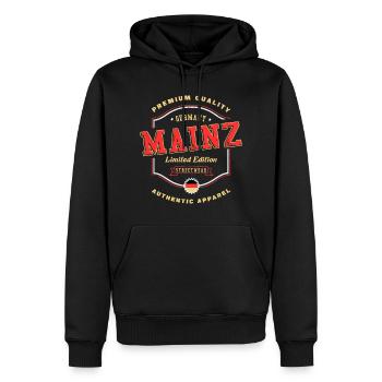 Mayence Allemagne Ville Police Vintage Rétro - Sweat à capuche Premium bio Homme - noir - Devant - Nico (187cm)